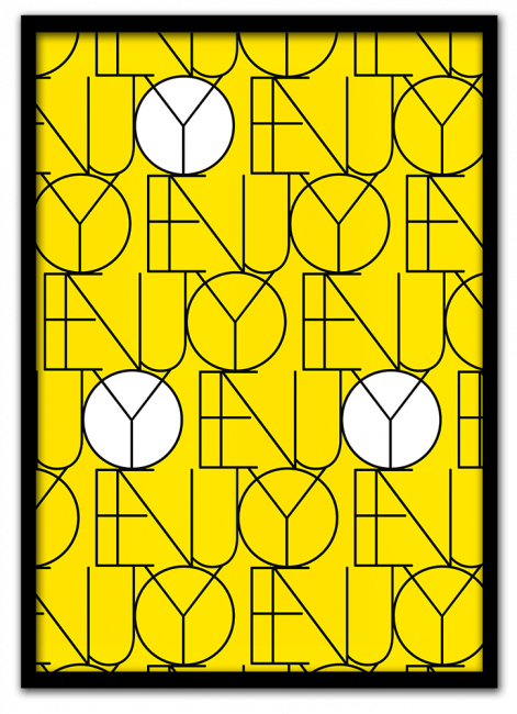letter poster grafisch geel ENJOY